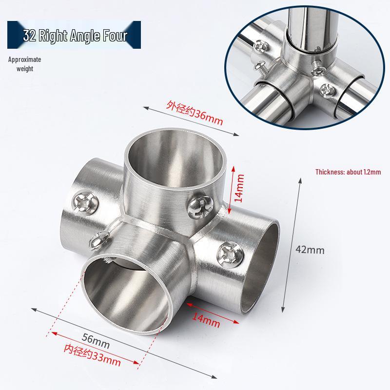 Stainless Steel Pipe Fittings for Clothes Racks and Shelves