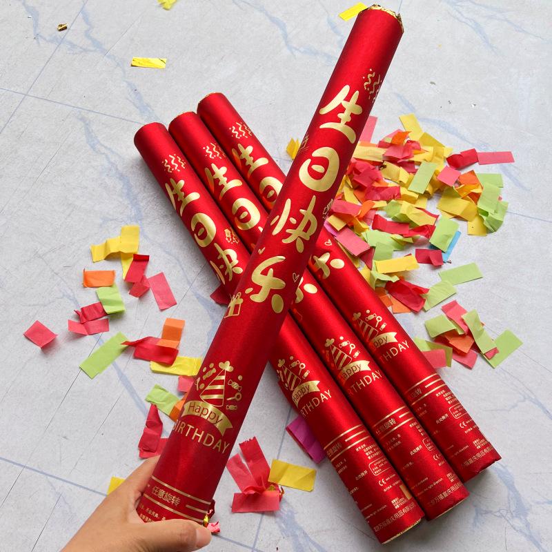 Birthday Party Handheld Confetti Cannons - Celebration Popper Props for Events