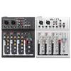 4-Kanal-Mischpult Mini Professionell Live-Studio Audio Mixer USB-Mischkonsole DJ Bühne KTV 48V schwarz/silber