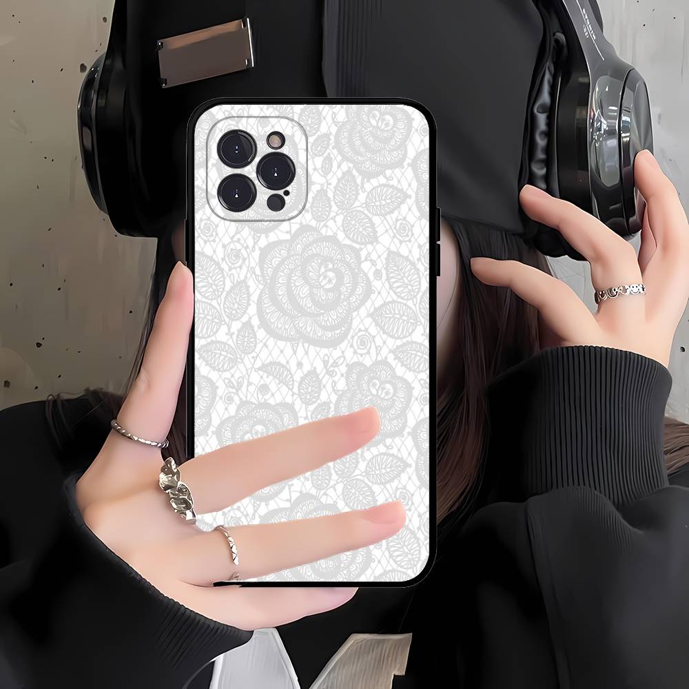 Lace Style Cool Girl Phone Case For IPhone 16 17 Air 15 14 13 12 11 Pro Max 16E Plus Fundas