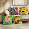 Cute Mr. M-Men Cushion Cover Soft Short Plush Pillow Cover Smooth Cozy Texture Aesthetic Cushion Case Home Decor