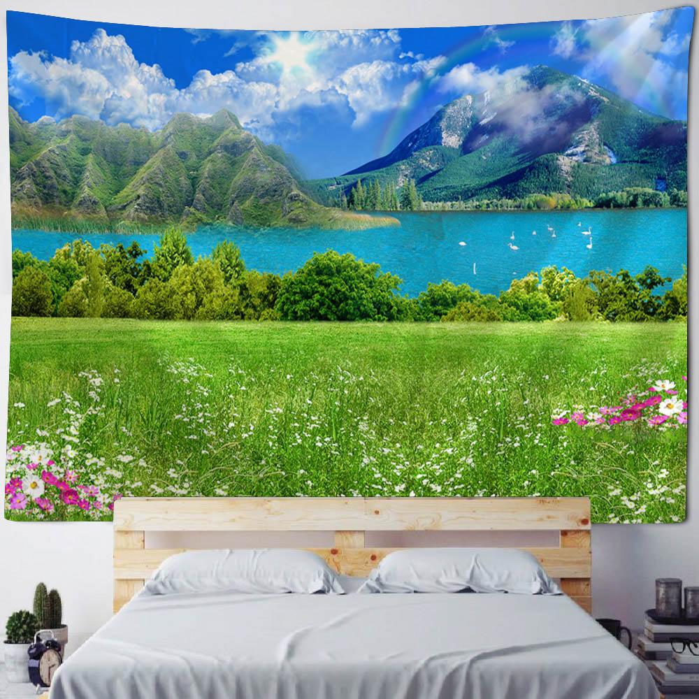 Garden Landscape Tapestry Home Decoration Art Wall Hanging Hippie Bedroom Wall Background Blanket Bed Sheet Sofa Coverage