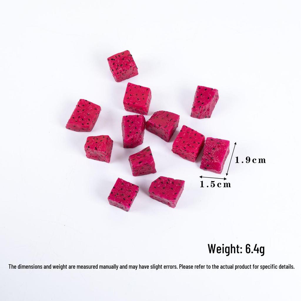 Dragon Fruit, Watermelon, and Mango Cubes - Model Cake Decoration & DIY Fruit Salad Toy Accessories
