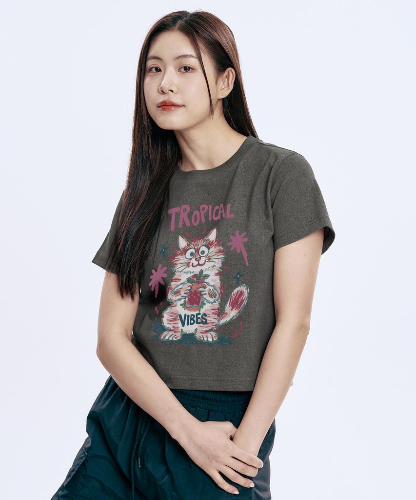 WILDROCK Hollysheesh Graphic Pigment Crop Short Sleeve T-Shirt_4 Style (A Type)