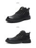 Men's High-Top Leather Martin Boots, 2024 Autumn/Winter, Plus Velvet, Warm Mid-Top Work Boots