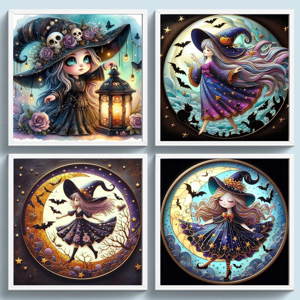 Witch Printed Cross Stitch Kit DIY 11CT Embroidery Craft Set Home Decoration