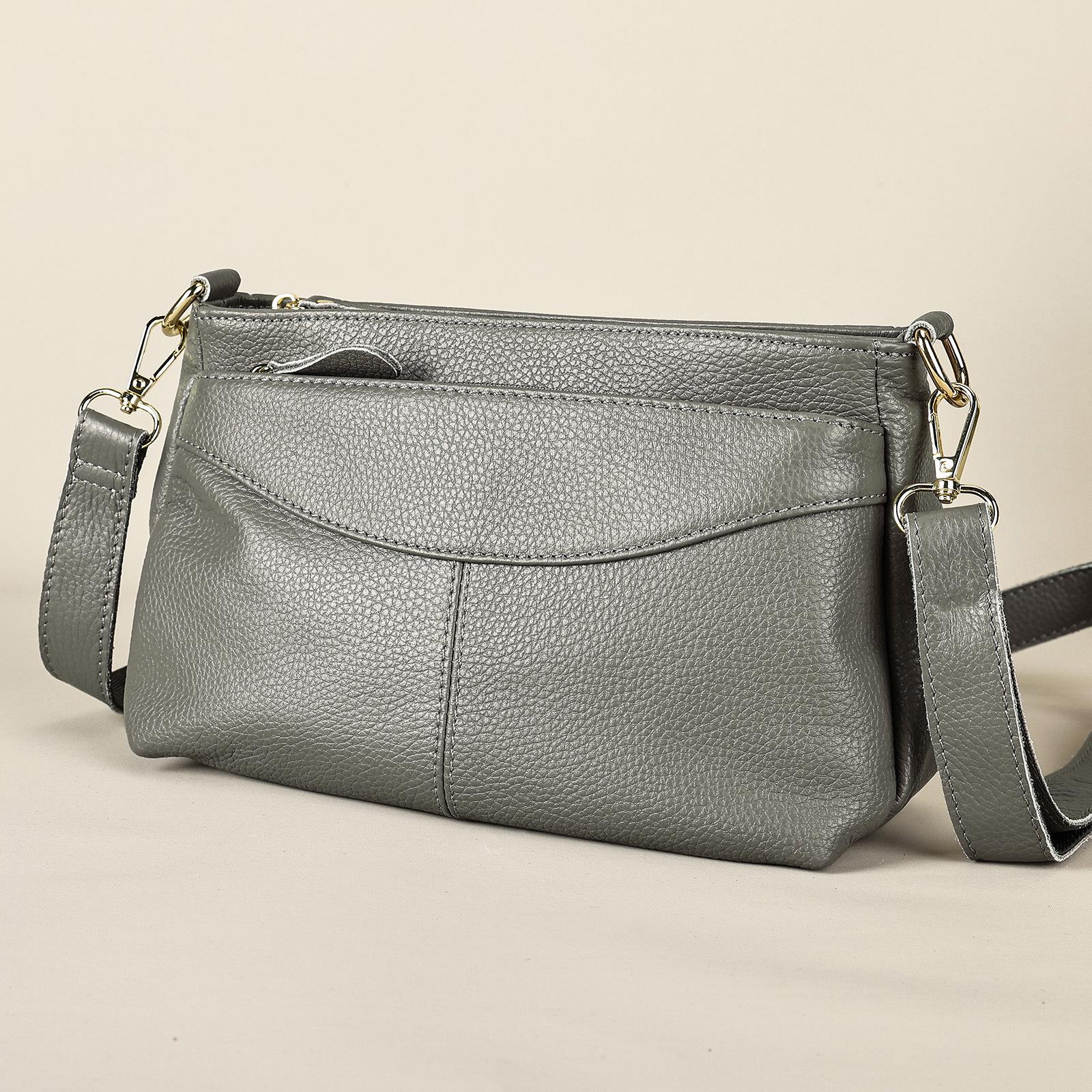 

WESTAL Women s Genuine Leather Crossbody Shoulder Bag - High-end Top Layer Cowhide Handbag 27cm*11cm*17cm серый