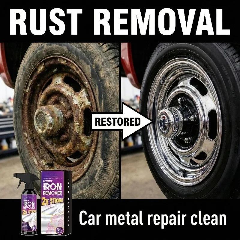 Large Capacity Car Metal Rust Remover Inhibitor Powder Remover Multipurpose Cleaning Spray Professional Auto Care Fast Acting