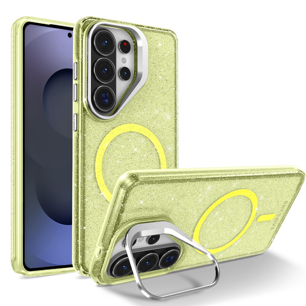 Neuer Metall-Objektivständer Klar Bling Glitzer Für Hülle Für Für Samsung Galaxy S26 S25 S24 S23 S22 Ultra Plus S25FE Magnetische Abdeckung