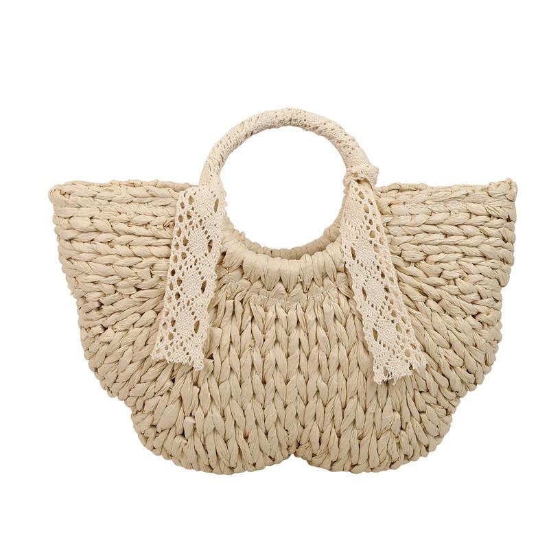 Summer simple hand-carried vegetable basket woven bag women's new butterfly-shaped handmade straw women's bag handbag
