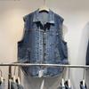 European and American Trendy Brand Autumn New Fashion Loose Denim Vest Women's Large Version Retro Vest Vest Top