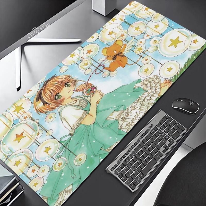 Pink Cardcaptor Sakura Large Deskmat Kero Washable Pink Magic Wand Circel Mouse Pad Anime Rubber Playmat Cartoon G