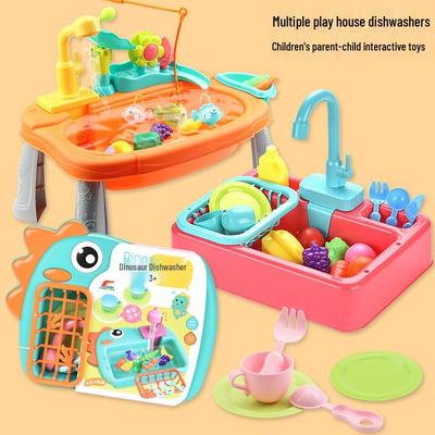 Children's Pretend Play Electric Sink with Circulating Water and Vegetable Washing Features