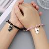 Magnet Iubire Pisică Albă și Neagră Desen Animat, Brățară de Cuplu și Elastic de Păr, Bijuterii Unisex cu Dublă Funcție