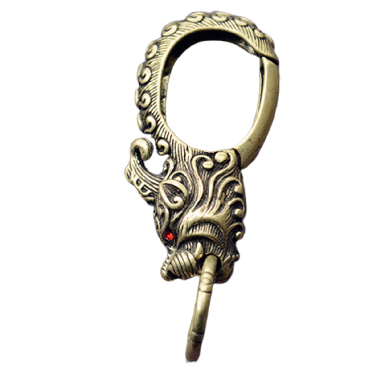 

Carved Loong Keychains For Keys Or Small Items for Kids Teens Adults Portable and Versatile Metal Keyrings Brass 1