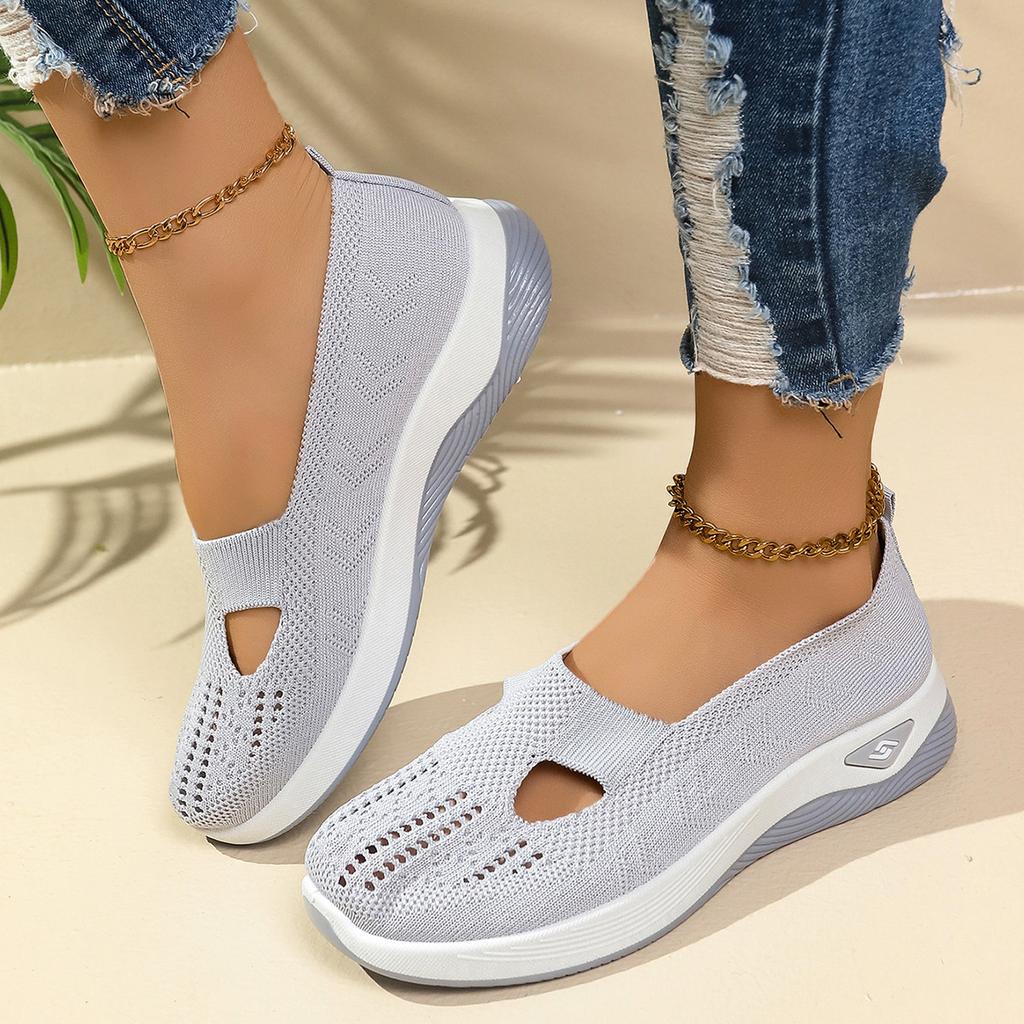 Plus size women's shoes breathable and comfortable single shoes for middle-aged and elderly moms casual and versatile mesh shoes