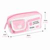 Cat Print Pen Bag Pink White Pencil Pouch Durable Stationery Organizer  School Supplies