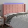 3124113 vidaXL LED Headboard Pink 183x16x118-128 Cm Velvet