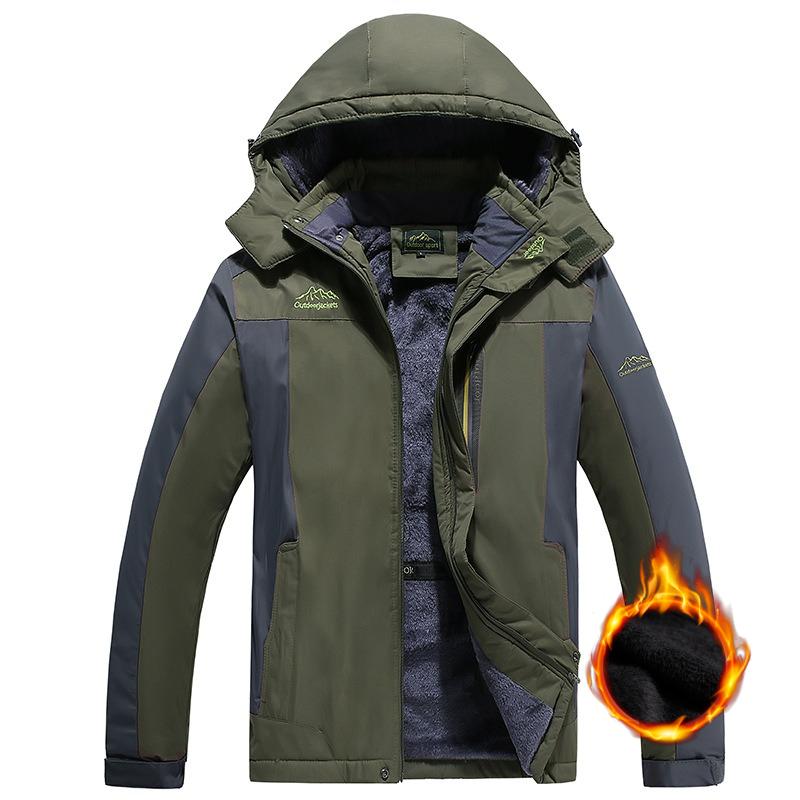 Men's Winter Jacket Cotton Coat Plus Velvet Thick Coat Cold-proof Work Clothes Plus Size