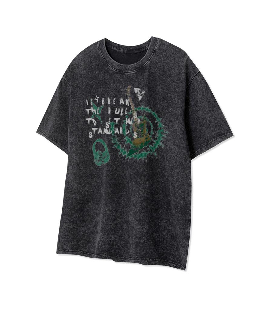 STANDARDERROR 87-Stan319 Electric Garage Crack Pigment Short Sleeve T-Shirt (4 Colors)