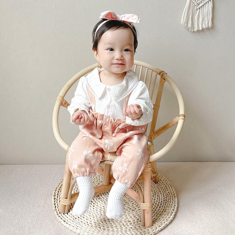Baby Clothes Long Sleeve Spring Autumn Winter Girls Overalls Layered Style Romper Coveralls Baby Birth Preparation Gift Gift Gift Pattern Bow Pink