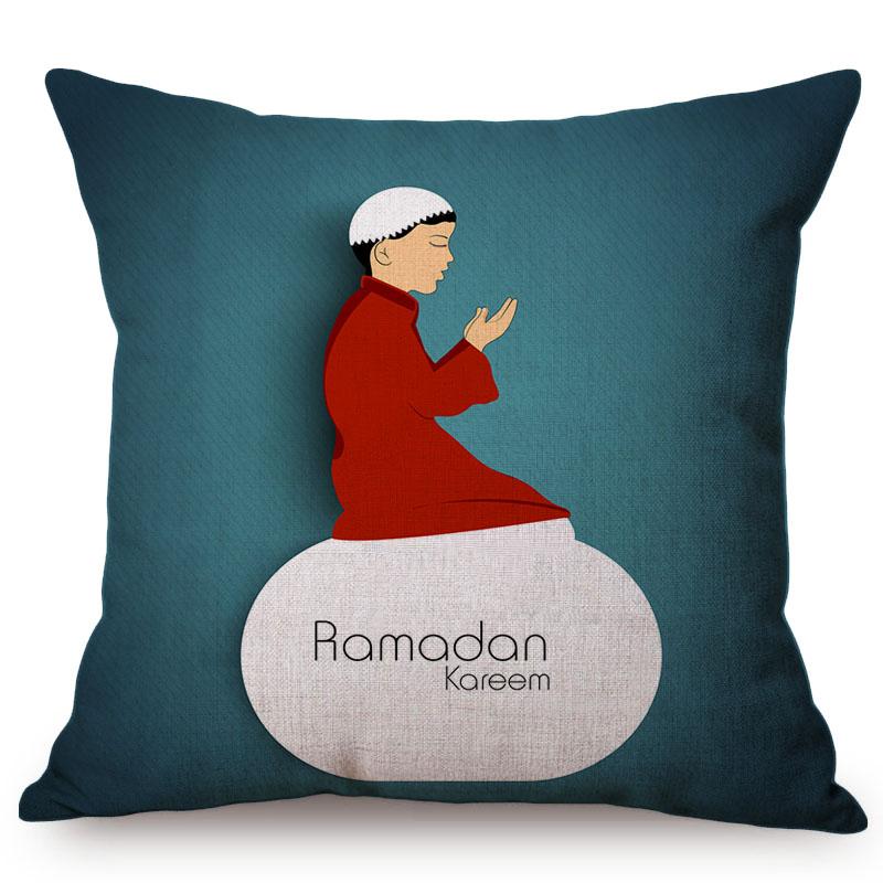 Muslim Child Celebrate Eid Ramadan Necessary Decorative Throw Pillow Case Children Like Room Cartoon Sofa Cushion Cover Cojines