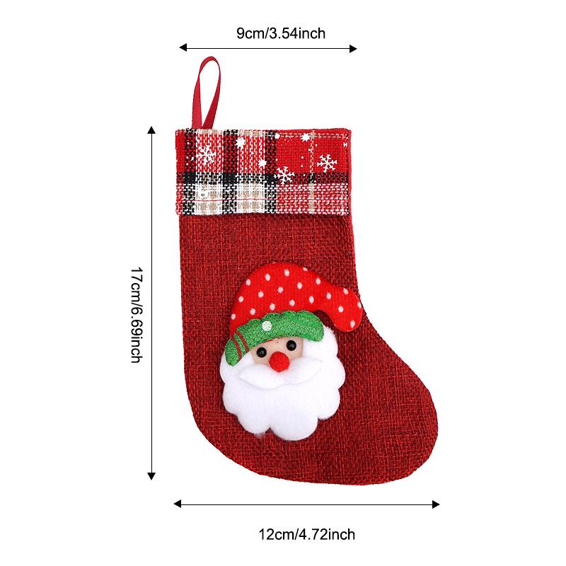 Green Knitted Small Christmas Stocking for Home Decoration and Mall Window Display