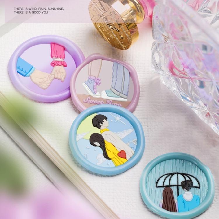 Round Wax Seal Stamp Head for Scrapbooking, Party Invitations Gift Packing Decor