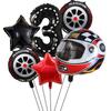 6PCS Motor Helmet Balloon Wheel Tire Racing Balloons Birthday Decor Boys Race Car Dirt Bike Motorcross Hot Wheel Party Supplies