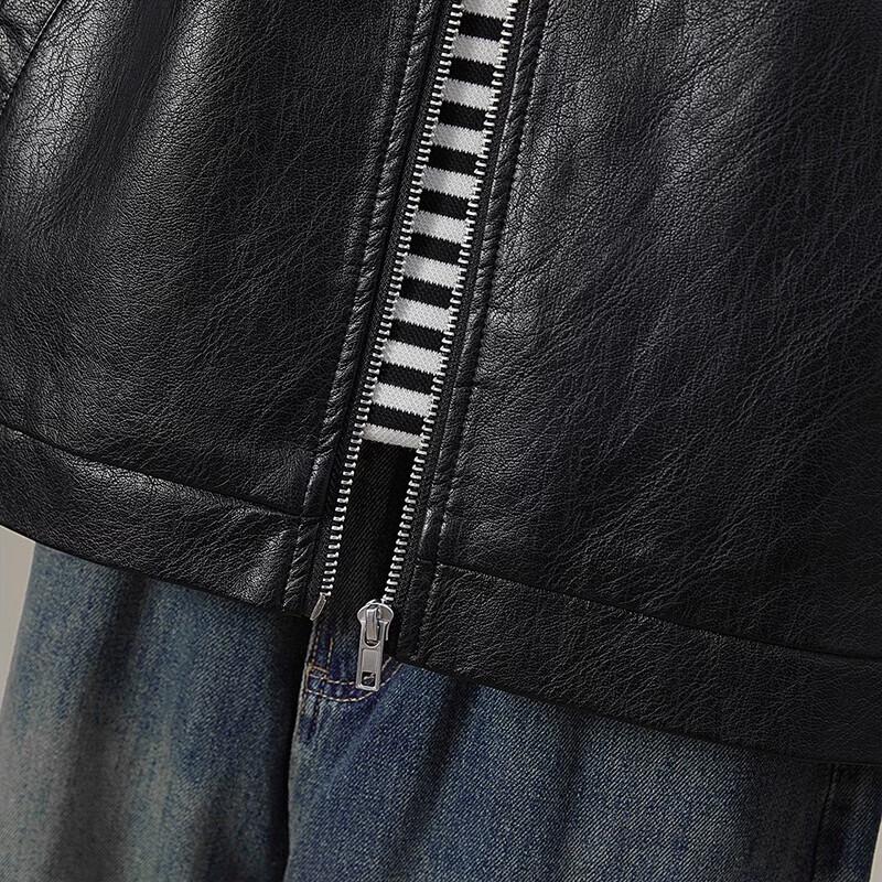 Γυναικείο Δερμάτινο Μπουφάν PU με Όρθιο Κολάρο