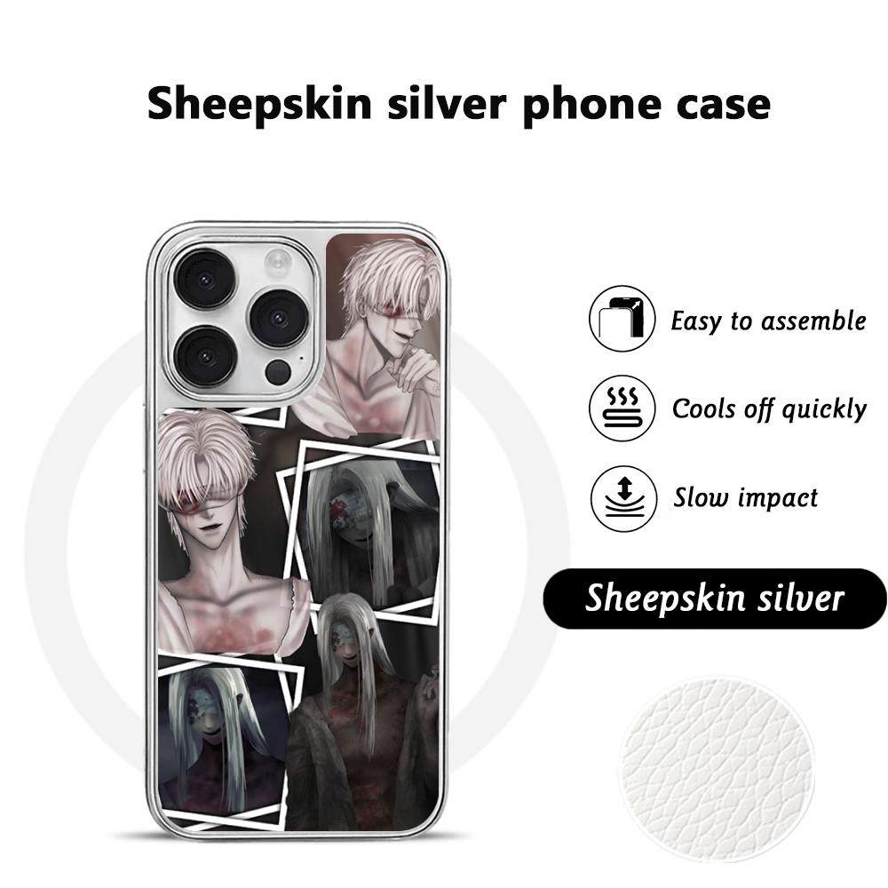Mr Sil-vair Super Cool Man Design Phone Case for iPhone 16 15 14 13 12 11 Pro Max Sheepskin Silver-edged Protective Case