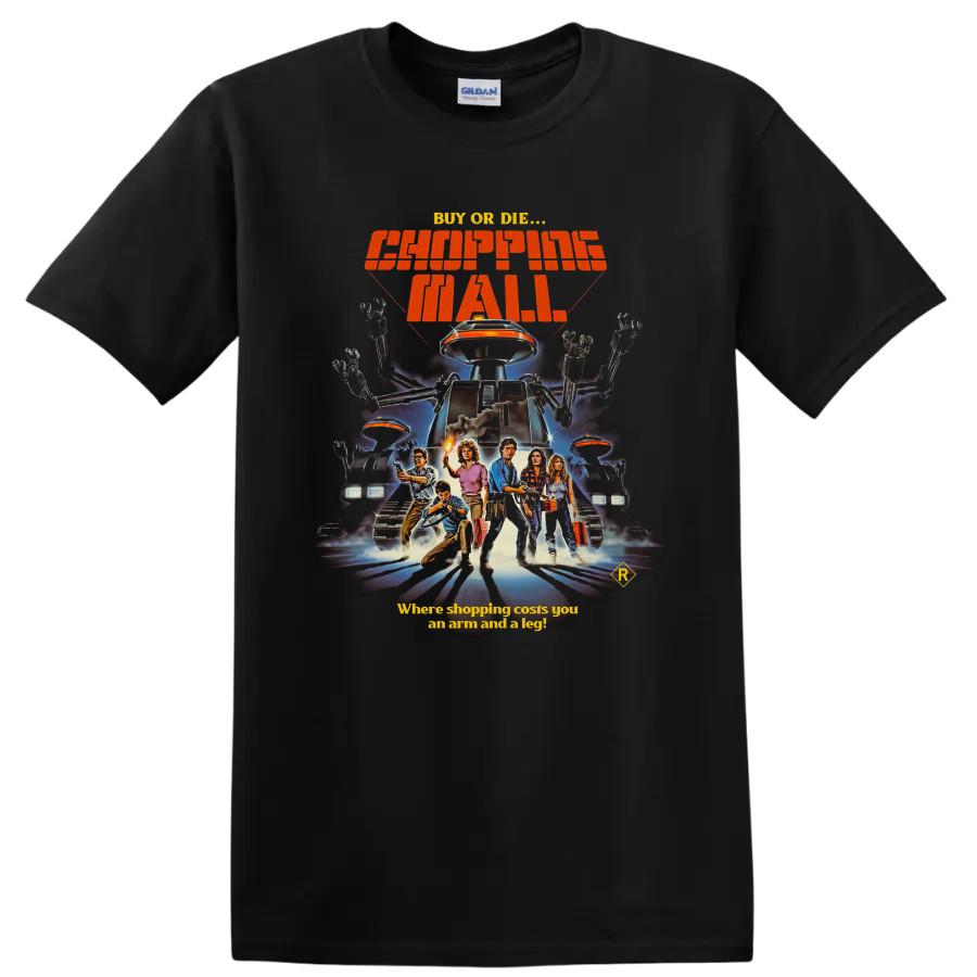Chopping Mall Movie T Shirt Retro Killer Robot Horror Film Poster Graphic Tee