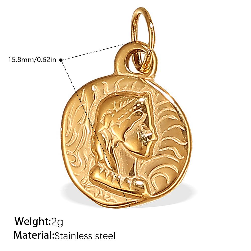 2026 DIY Pendant Necklace Fortune Amulets 18K Gold Plated Stainless Steel Charms Protection Luck Pendants for DIY Jewelry Making