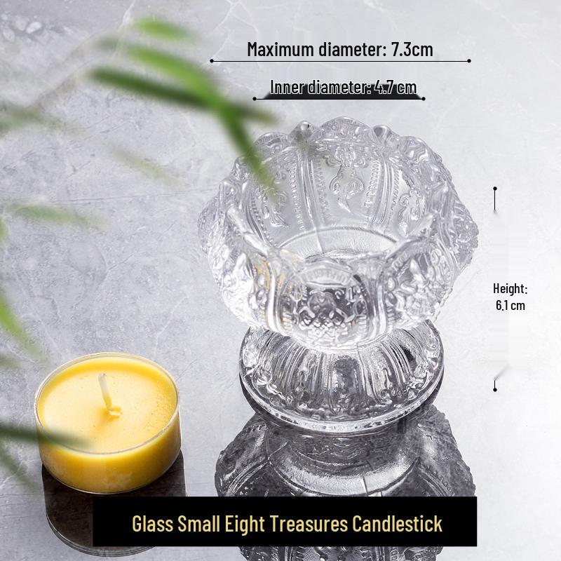 Crystal Lotus Candle Holder for Ghee Buddha Lamp