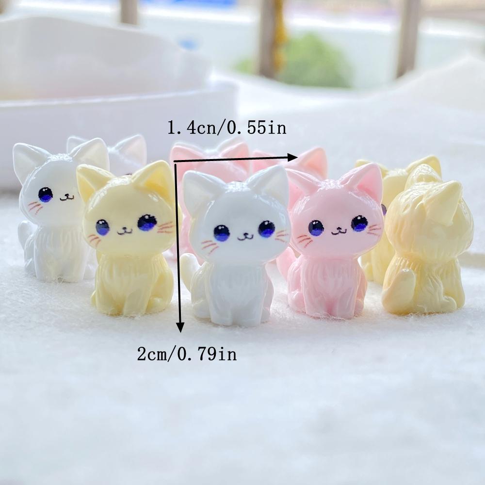 10Pcs Resin Cartoon 3D Cute Cat Series Flat Back Scrapbooking DIY Jewelry Craft Decoration Accessories