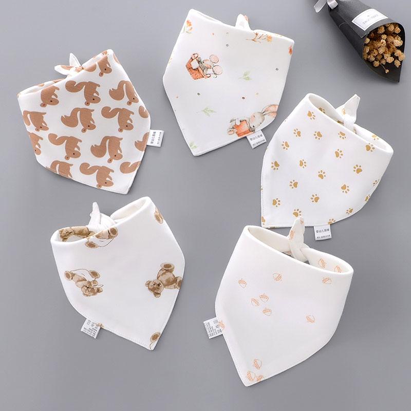 Baby Bibs 5 Pack Baby Bandana Drool Bibs Cotton for Unisex Boys Girls Babador Feeding Smock Infant Burp Cloth Baby Saliva Towel