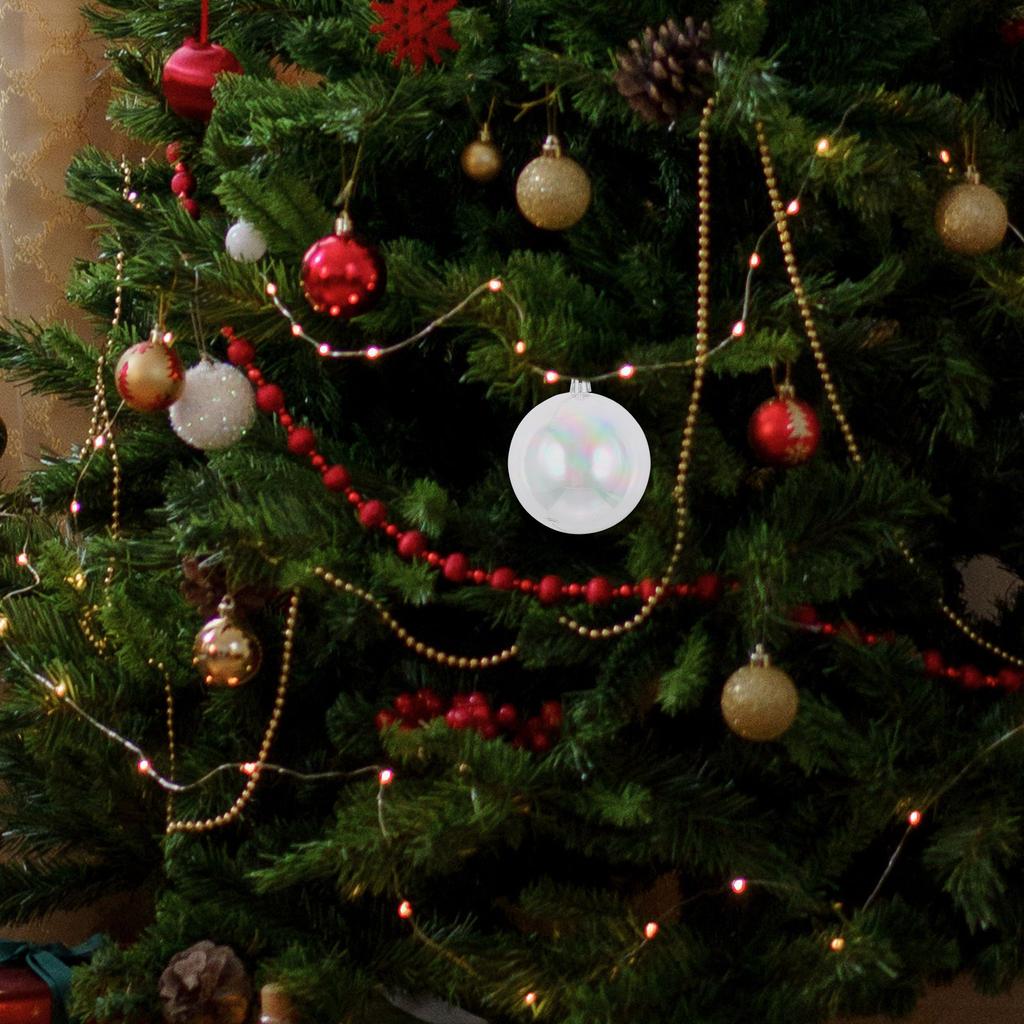 6Pcs Iridescent Christmas Ball Ornaments Hanging Decorations Xmas Tree Decorative Balls Party Supplies Xmas Hanging Decor