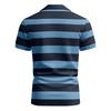 Men's Summer Stripe Print Button Lapel Loose Short Sleeve Top