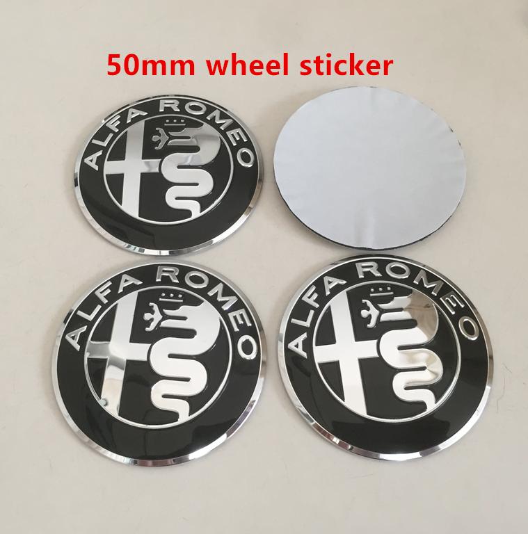 4pcs 56mm 60mm 65mm ForAlfa Romeo 147 156 159 Car emblem Wheel hub Center Cap Badge covers sticker Decals Styling accessories