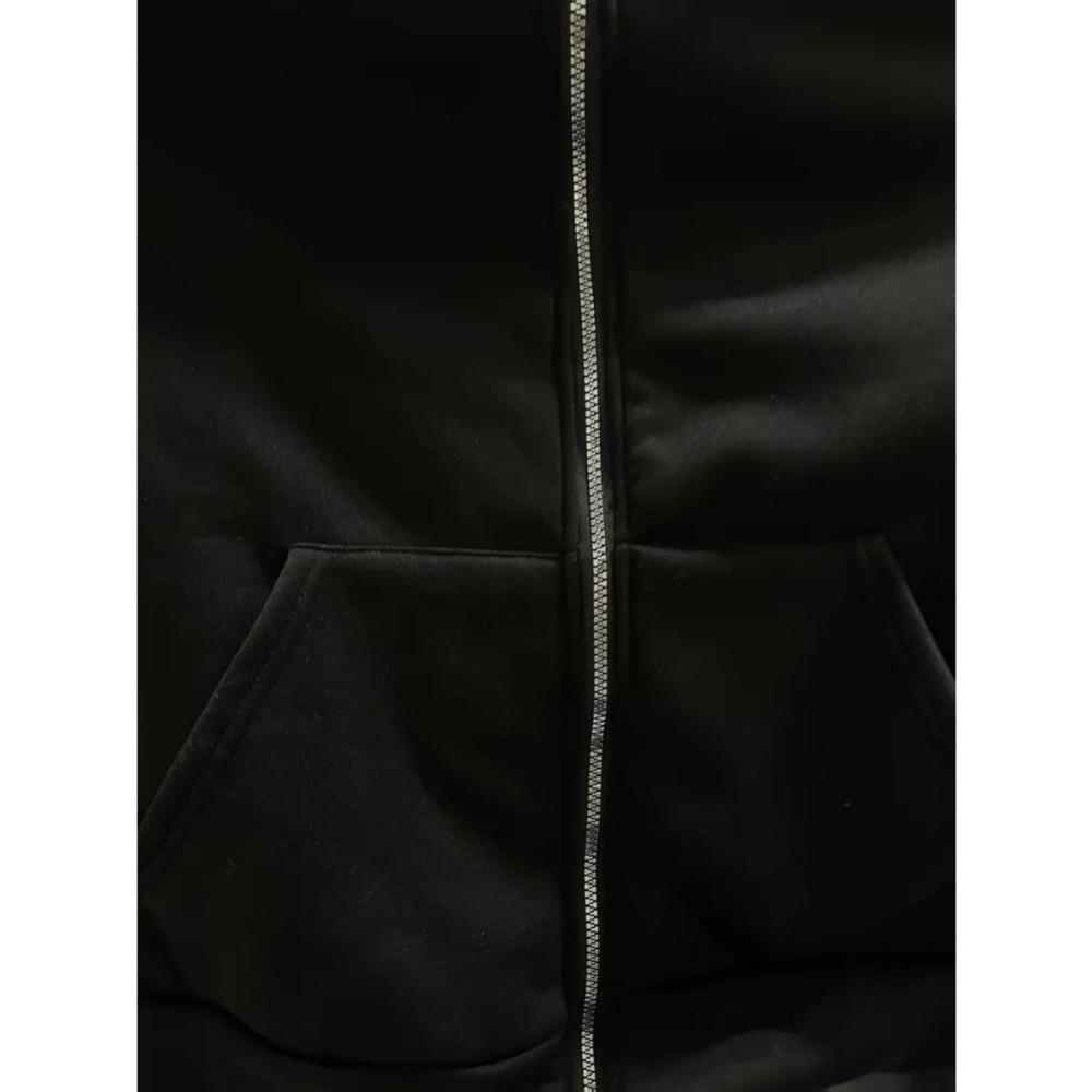 Large Hoodie with Fashionable and Trendy Print Design, Zipper Cardigan for Comfort and Durability