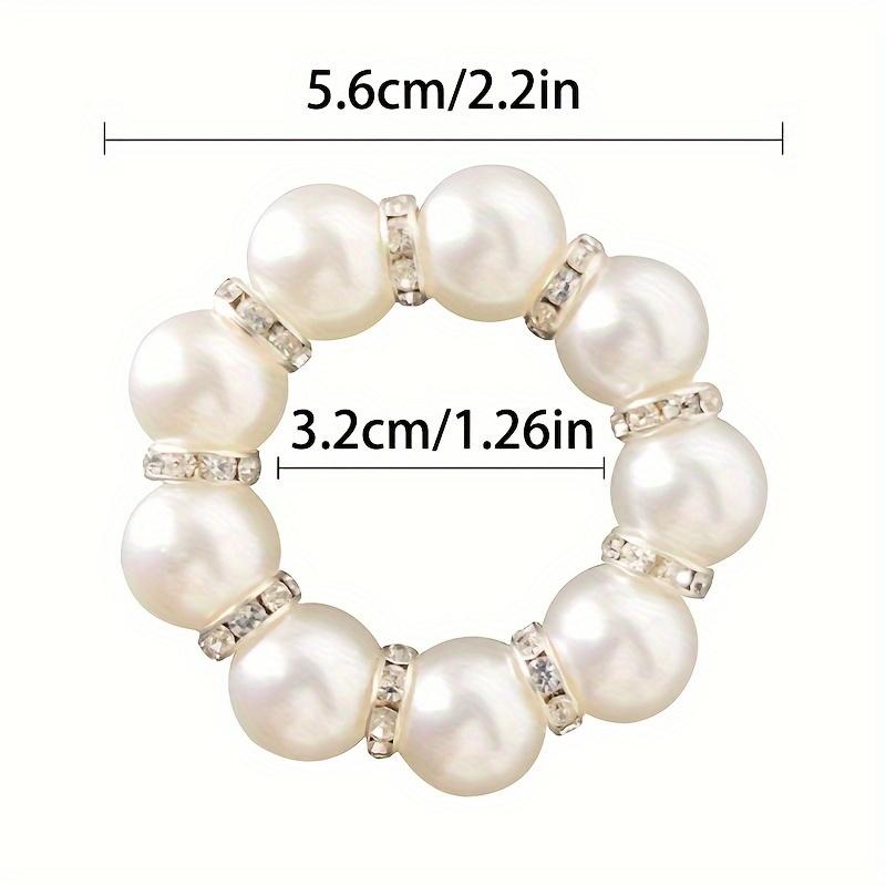 4 Pcs Napkin Clasp Banquet Hotel Napkin Clasp Large Pearl Decorative Ring Holiday Napkin Ring