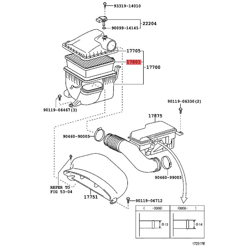 Car Cabin Air Filter 17801-50030 For Lexus LS430 2001-2006 GS400 1998-2000 Engine Air Grille Filter 1780150030-M53K