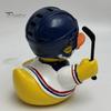Niche Sports Event Peripheral Hockey Player Rubber Duck Resin Figurine, Statue with Complete Helmet Sturdy Sculpture Stick Jersey Gear, Weatherproof