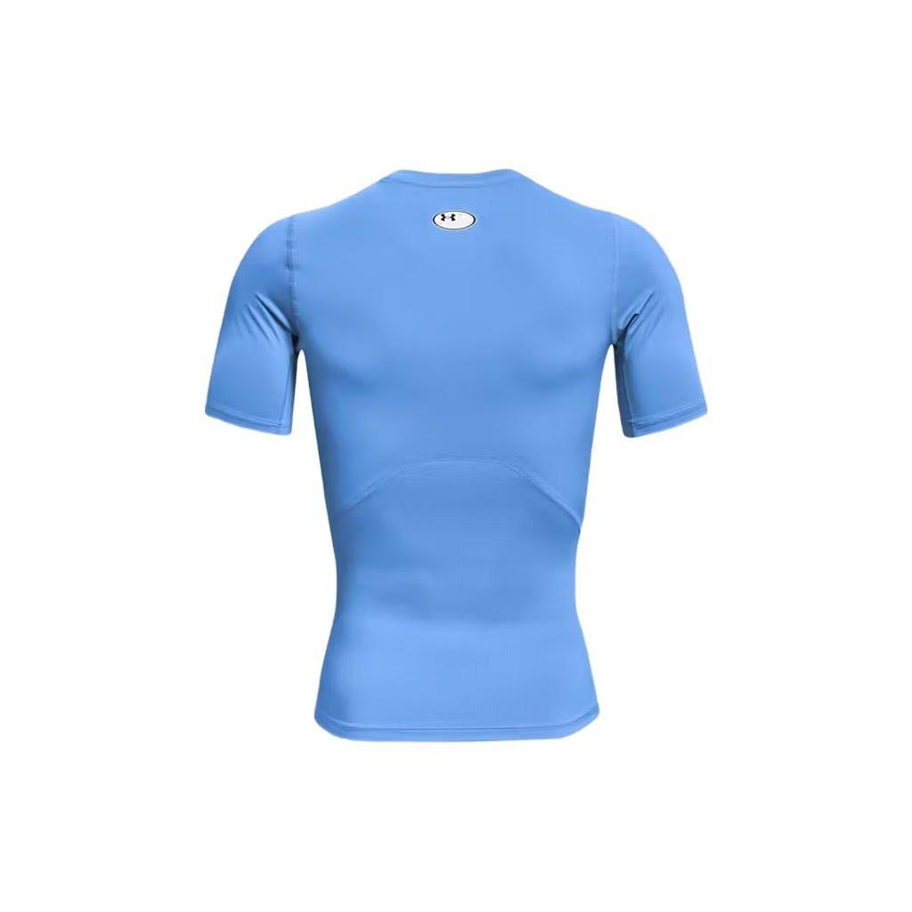 Under Armour Solid Color Logo Print Crew Neck Short Sleeve T-Shirt Men tops Blue 1361518-475