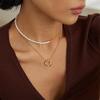 Niche Titanium Steel Heart-Shaped Hollow Pendant Clavicle Necklace