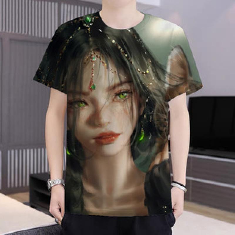 Sexy dívky Pánská trička Legrační tričko s 3D potiskem Léto Vintage Krátký rukáv Móda Tričko Ležérní Oblečení