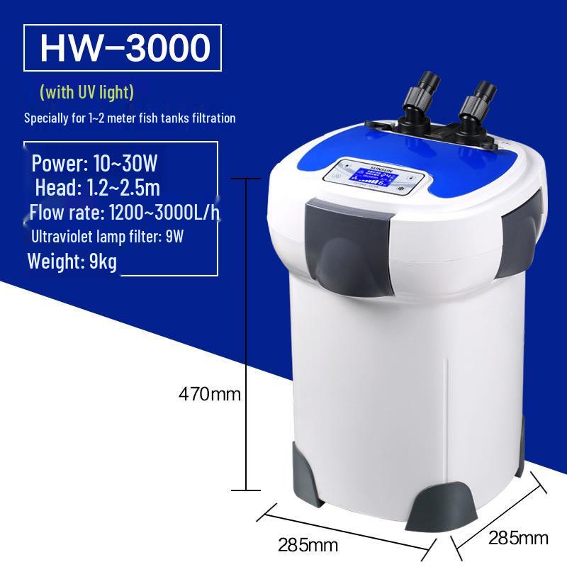 Аквариумный фильтр Sunsun HW-3000: Канистровый фильтр с регулируемой производительностью для аквариумов с рыбами и аквариумов с растениями