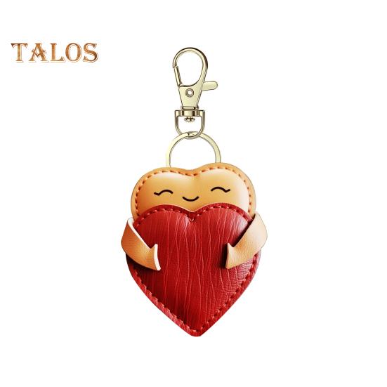 Håndlaget Fuskepels Hjerte Nøkkelring Lykke til Dekorativ Kjærlighetsanheng Nøkkelring Vesker Ryggsekker Biler Tilbehør