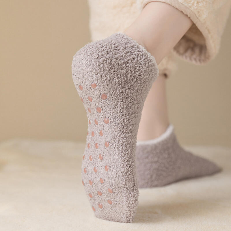 Warm and cute non-slip ankle sleep socks