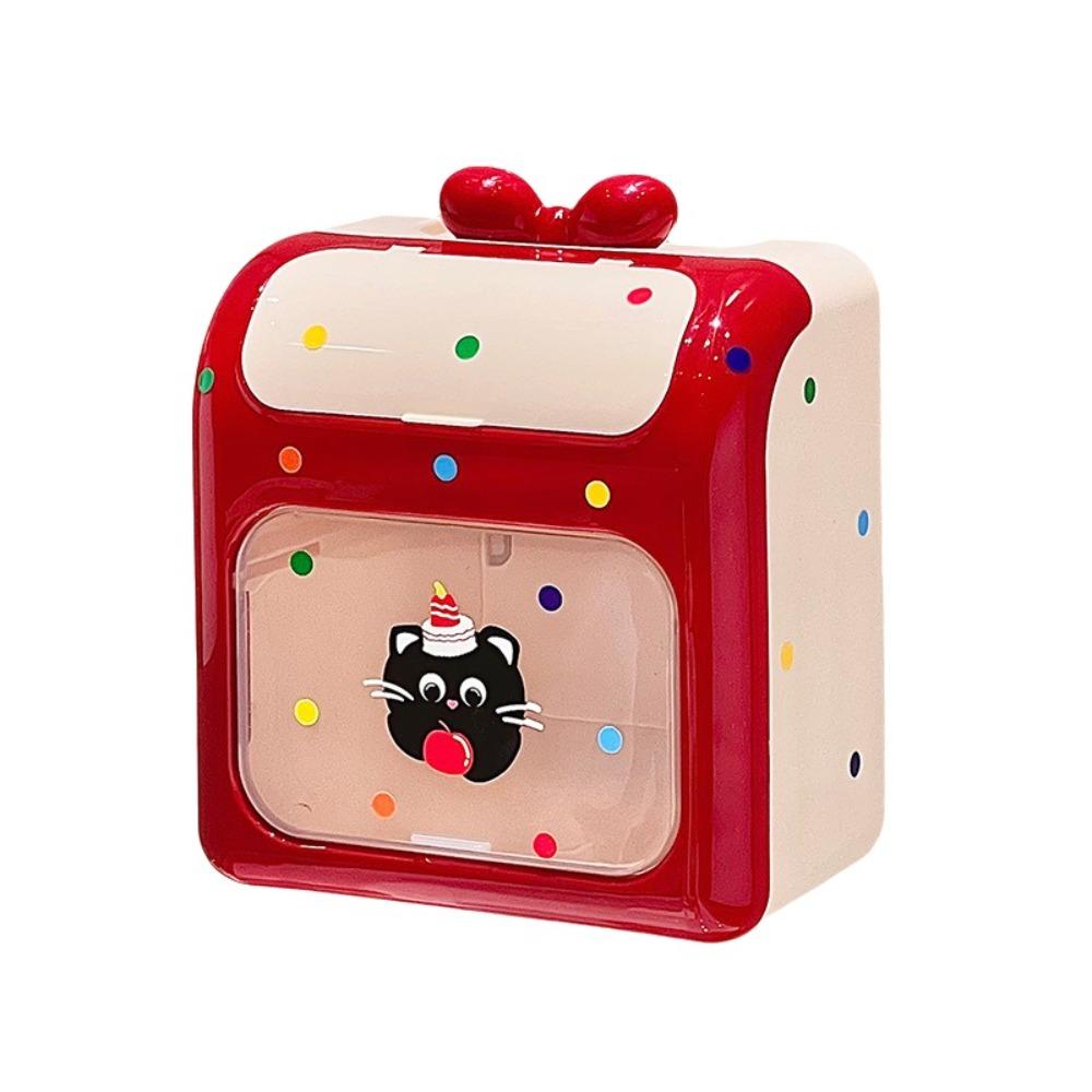 Waterproof Cartoon Tissue Holder Large Capacity Space Saving Toilet Paper Rack Wall-Mounted Plastic Paper Towel Box Office